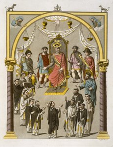 تشارلز الثاني (823-77) أصلع ، بعد مخطوطة في مكتبة كولبيرج ، لوحة 7 من لو كوزي أنسيان مودرن ، بقلم جول فيراريو ، نُشرت في 1820s-30s بواسطة C. Botticella